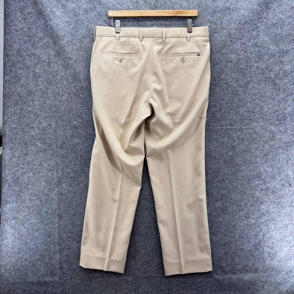 Peter Millar Mens Durham High Drape Performance Khaki Pant 34x28 Flat Front Golf - Picture 7 of 12